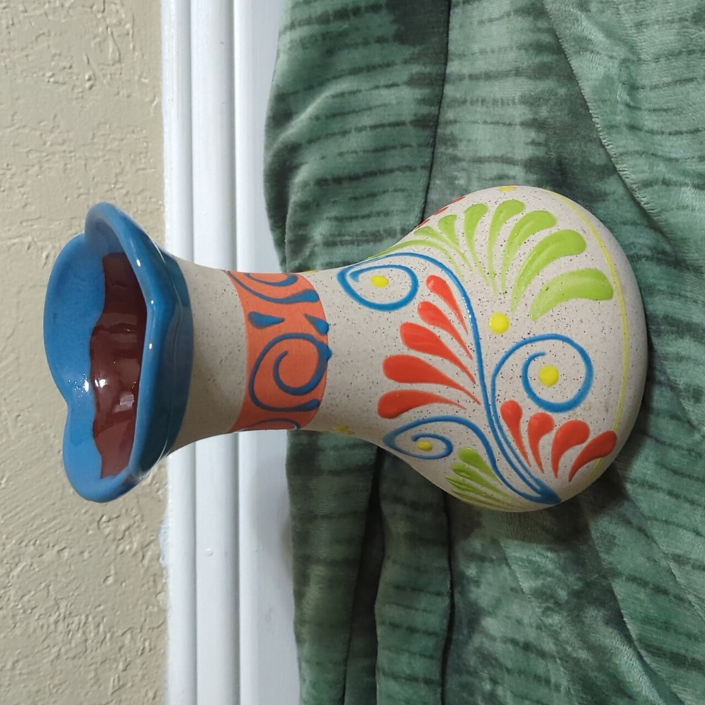 Brand New Mexican Floral Vase 12 inches Ceramic